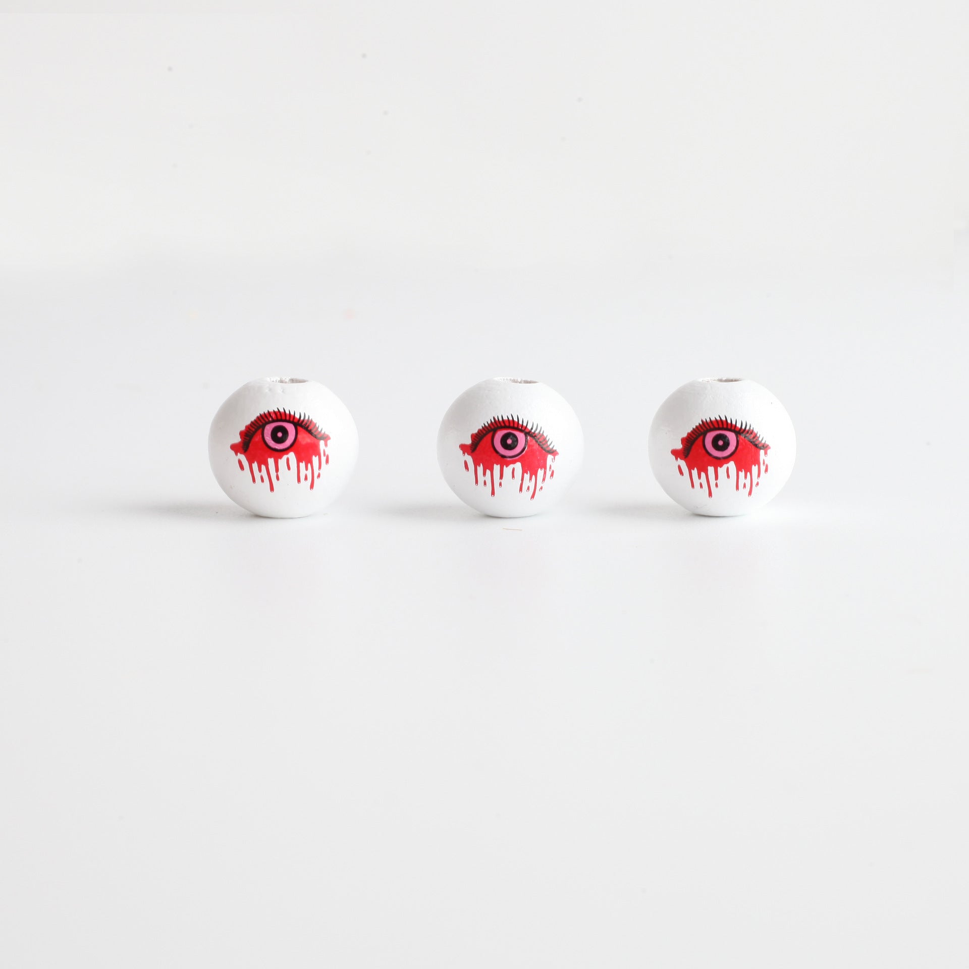 Cuentas de madera coloridas de Halloween de 16 mm al por mayor 10 piezas